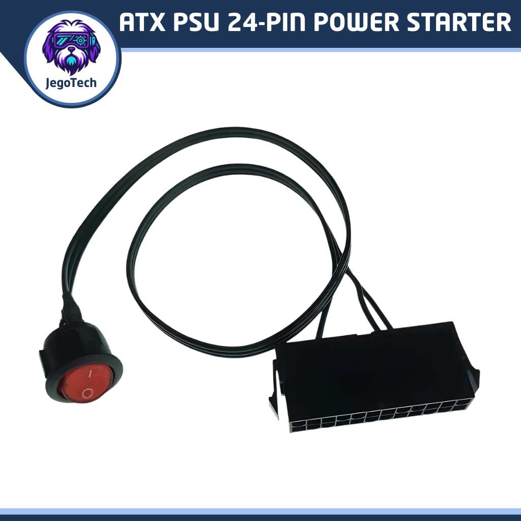 JegoTech ATX PSU 24‑Pin Starter Cable with LED Light
