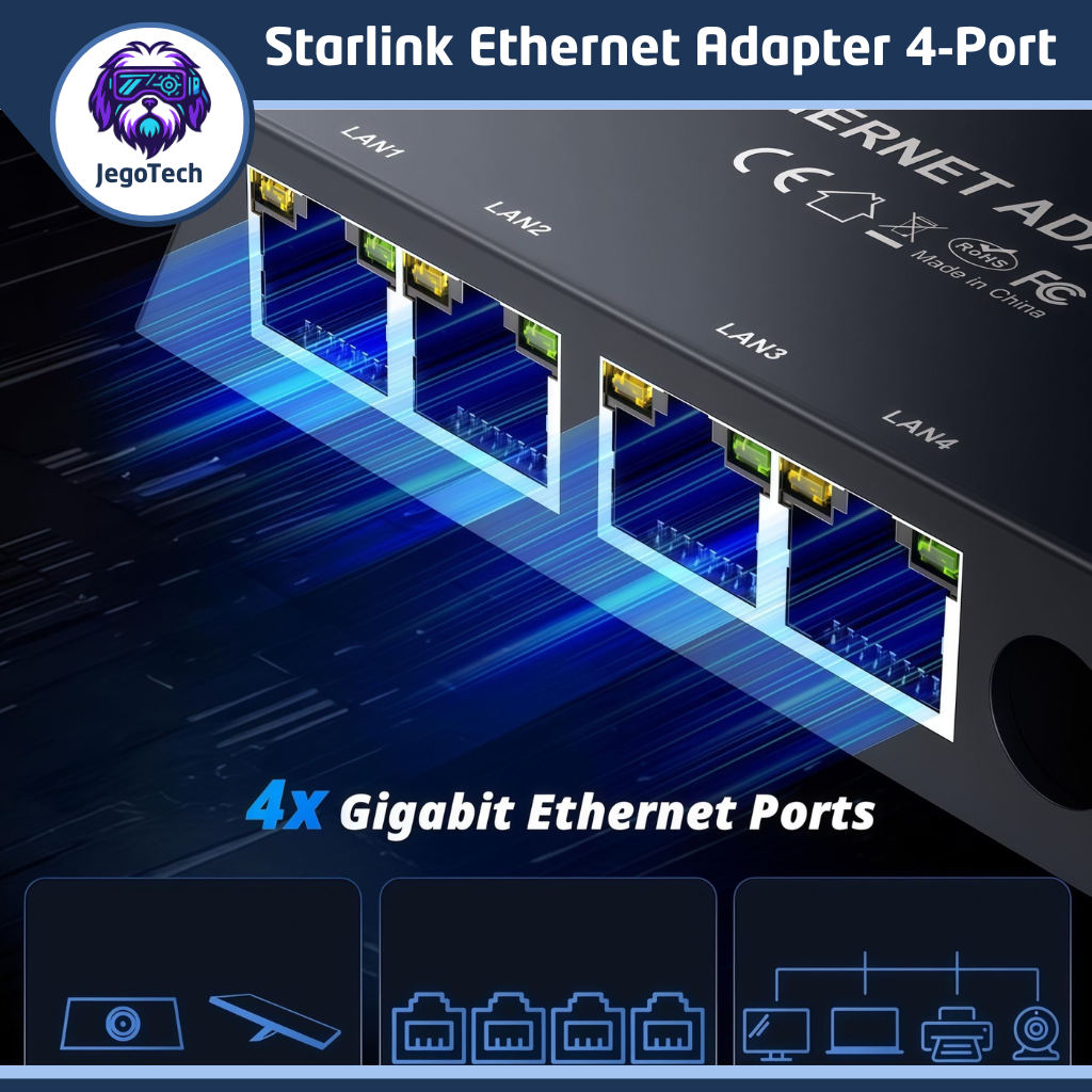 Starlink Ethernet Adapter 4‑Port For Gen3 and Mini - Image 03